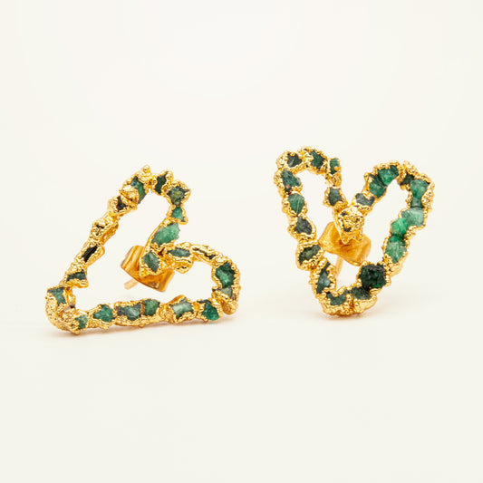 Emerald Heart Earrings