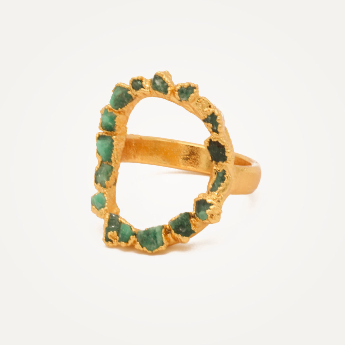 Top Circle Emerald Ring