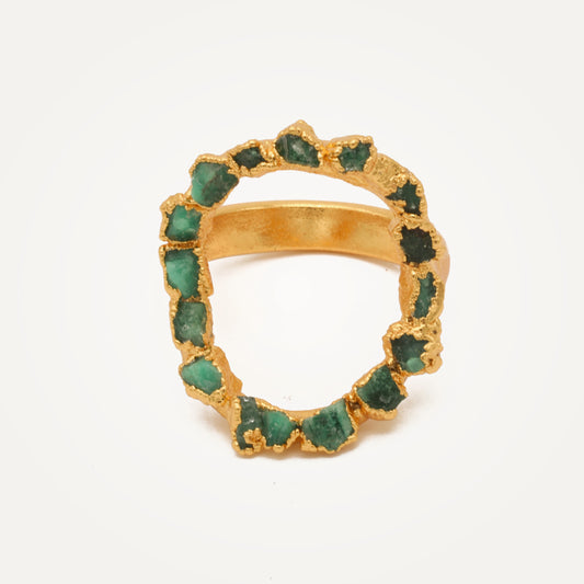 Top Circle Emerald Ring