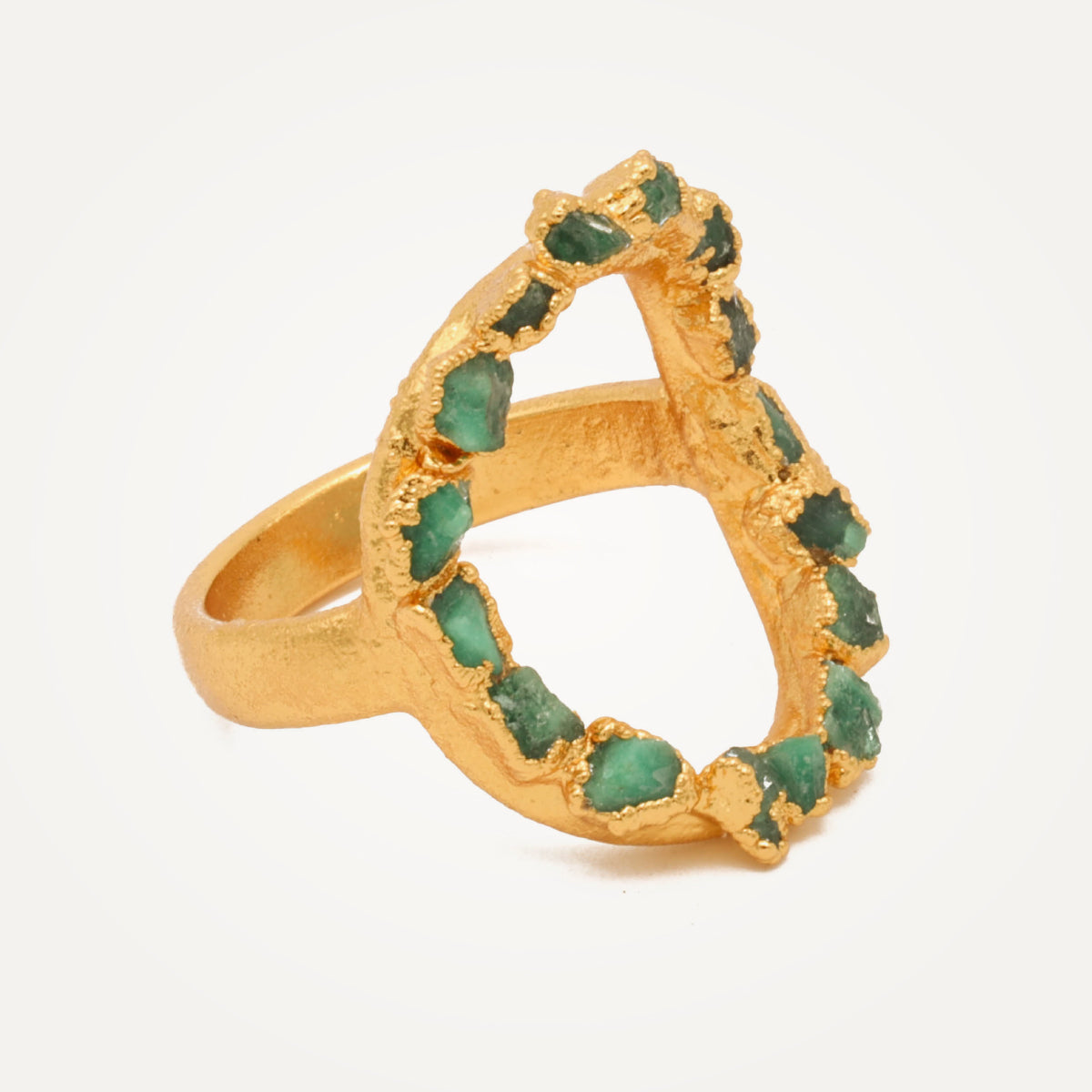 Top Circle Emerald Ring