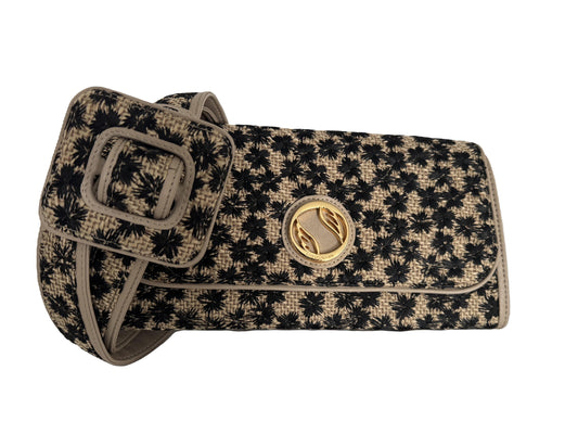 Black Flowers Clutch Bag and Belt